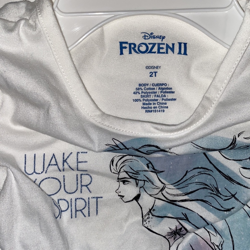 Disney Frozen II Elsa Wake Your Spirit Horse Princess Glitter Snowflake Dress 2T - Picture 6 of 8